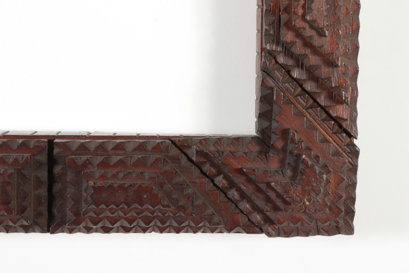 2 Folk Art Carved Wood Frames