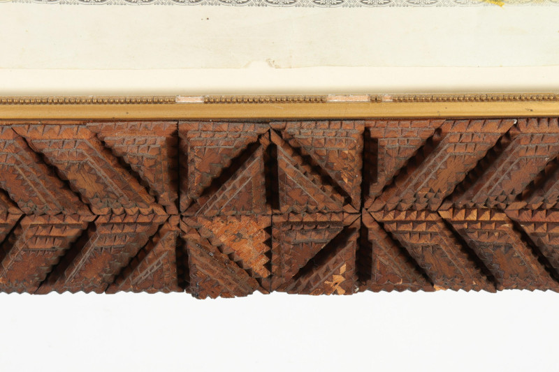 2 Folk Art Carved Wood Frames