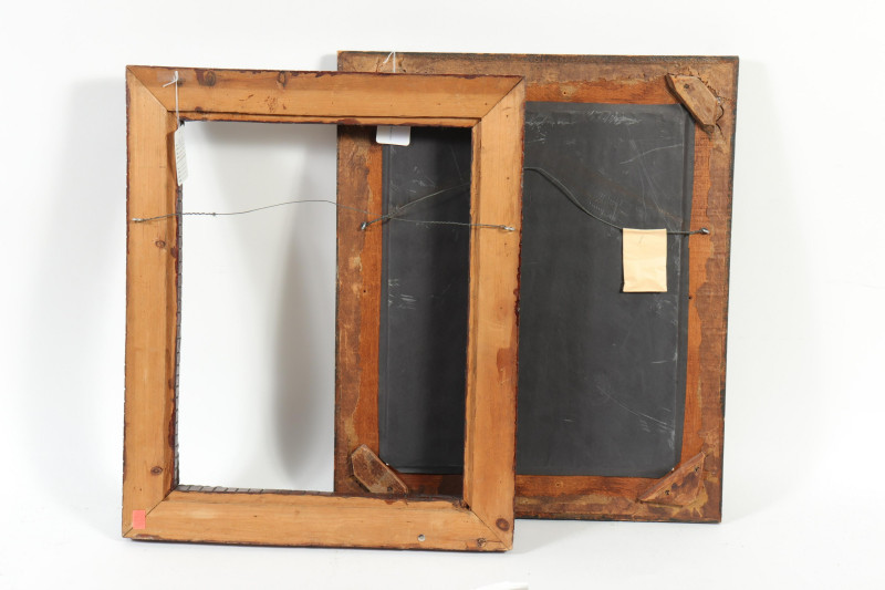 2 Folk Art Carved Wood Frames