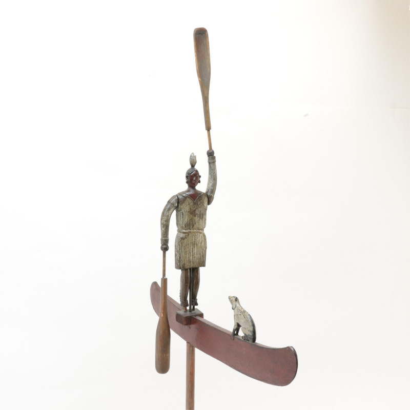 Whirligig Native American Indian Canoe Dog