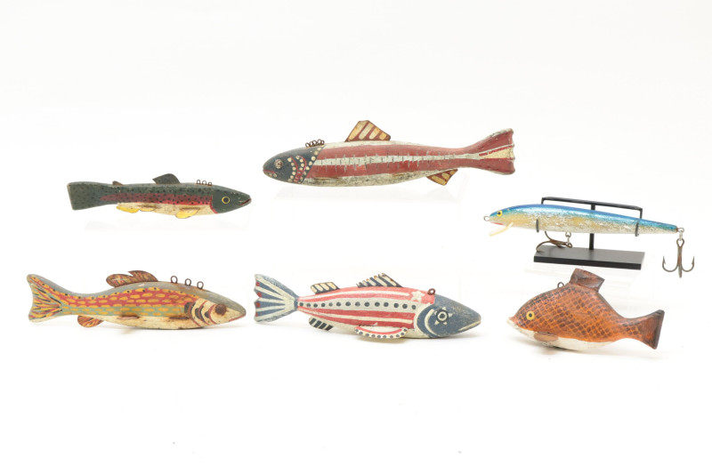 5 Folk Art Fish Decoys fishing lure