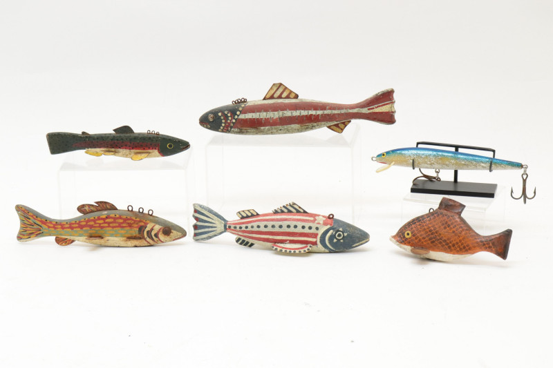 5 Folk Art Fish Decoys fishing lure