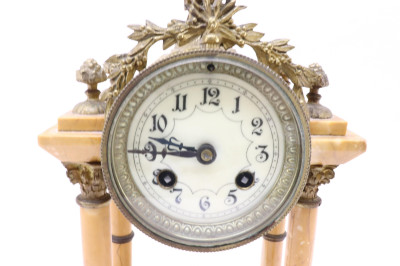Gilt Bronze Marble Striking Mantle Clock 19th C