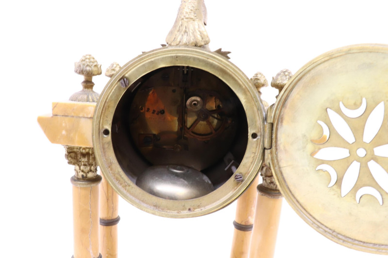 Gilt Bronze Marble Striking Mantle Clock 19th C