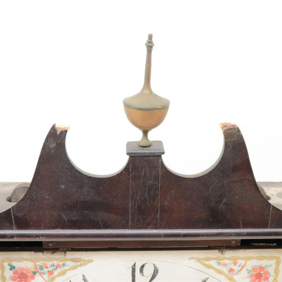 E Terry Pillar Scroll Mahog Mantle Clock 19th