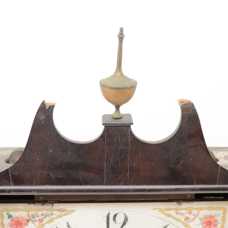 E Terry Pillar Scroll Mahog Mantle Clock 19th
