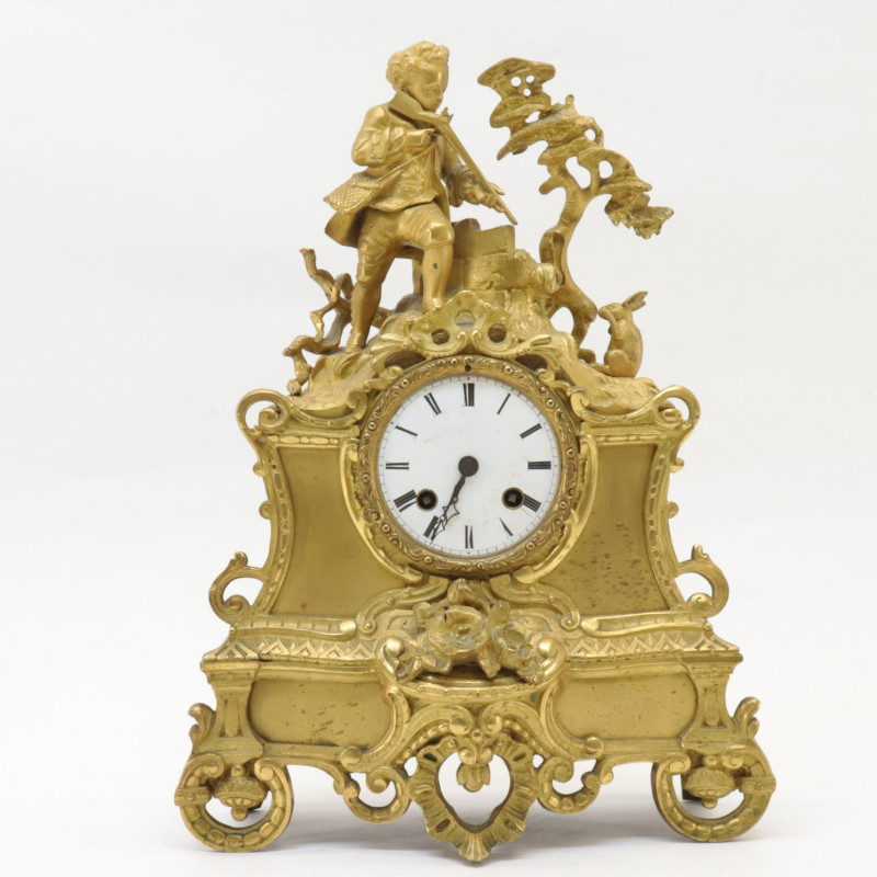 Regence Style Gilt Bronze Mantel Clock 19th C