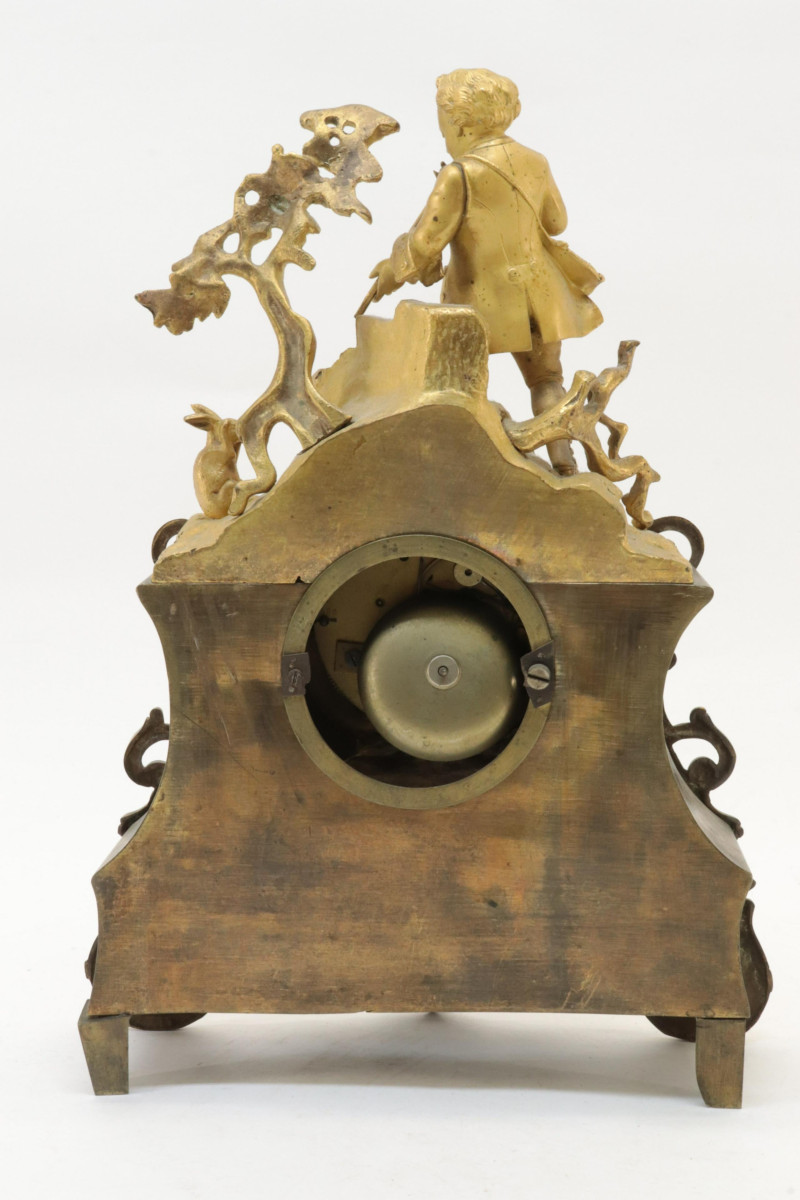 Regence Style Gilt Bronze Mantel Clock 19th C
