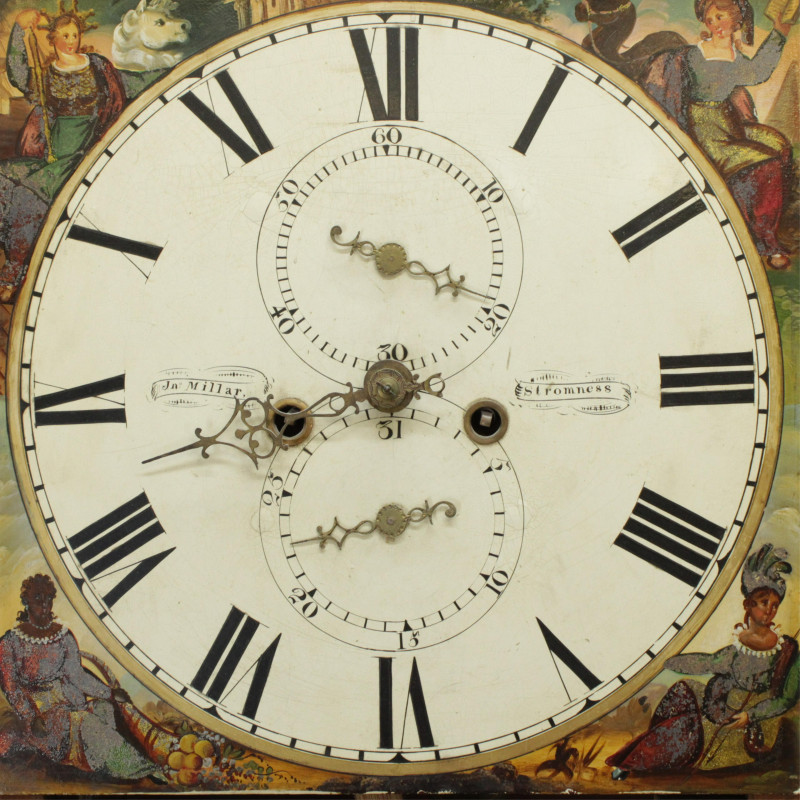 Scottish Inlaid Mahog Tall Case Clock 19 C Mil