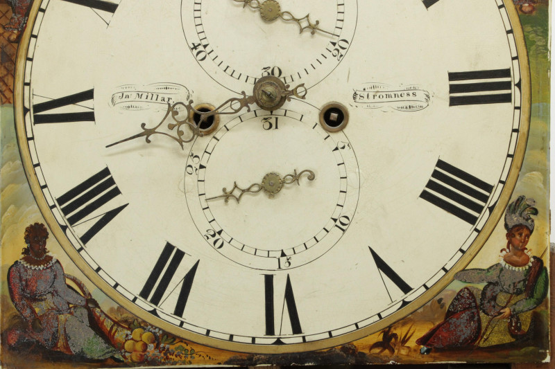 Scottish Inlaid Mahog Tall Case Clock 19 C Mil