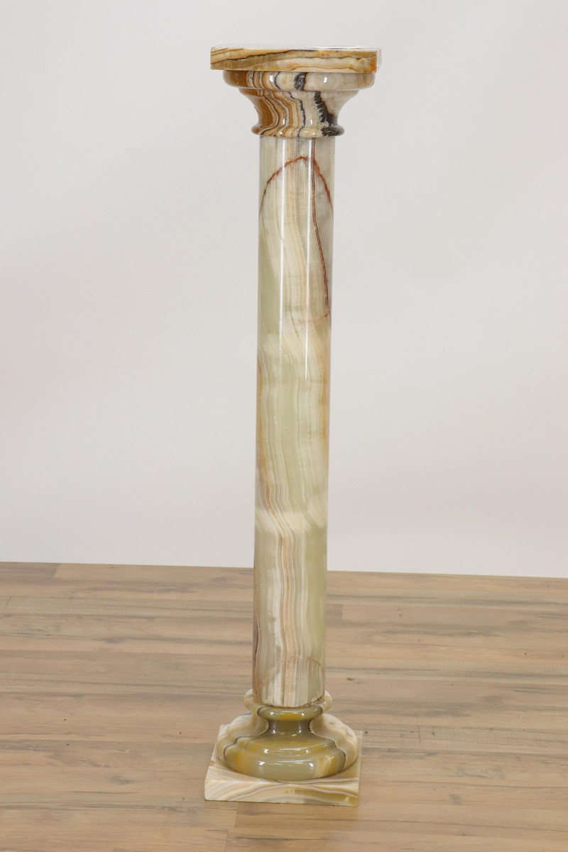Neo Classic Style Green Onyx Pedestal