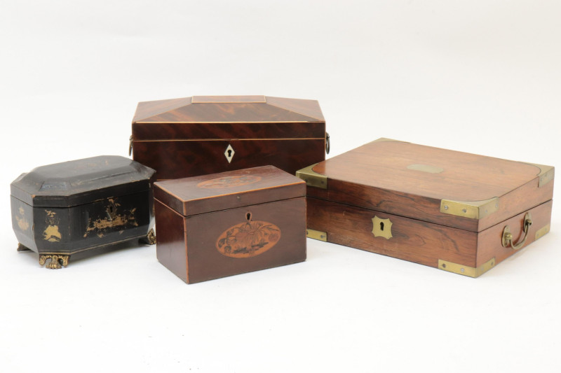 4 English Boxes George III Regency Export