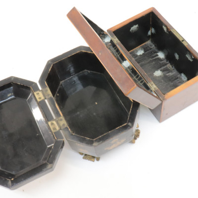 4 English Boxes George III Regency Export