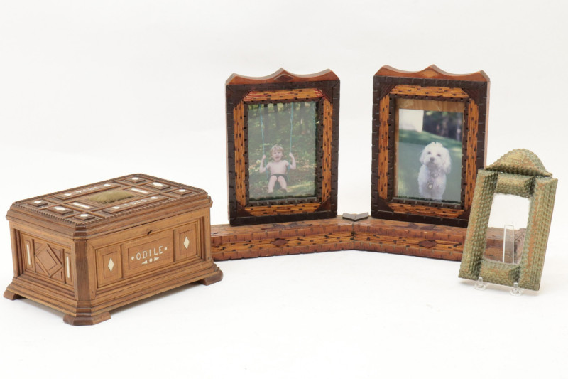 3 Wood Tramp Art Pieces