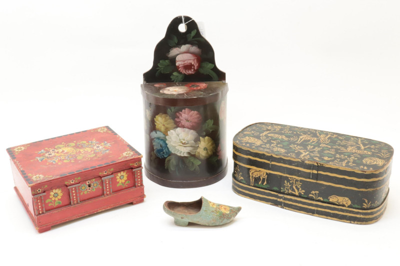 3 Folk Art Boxes Shoe