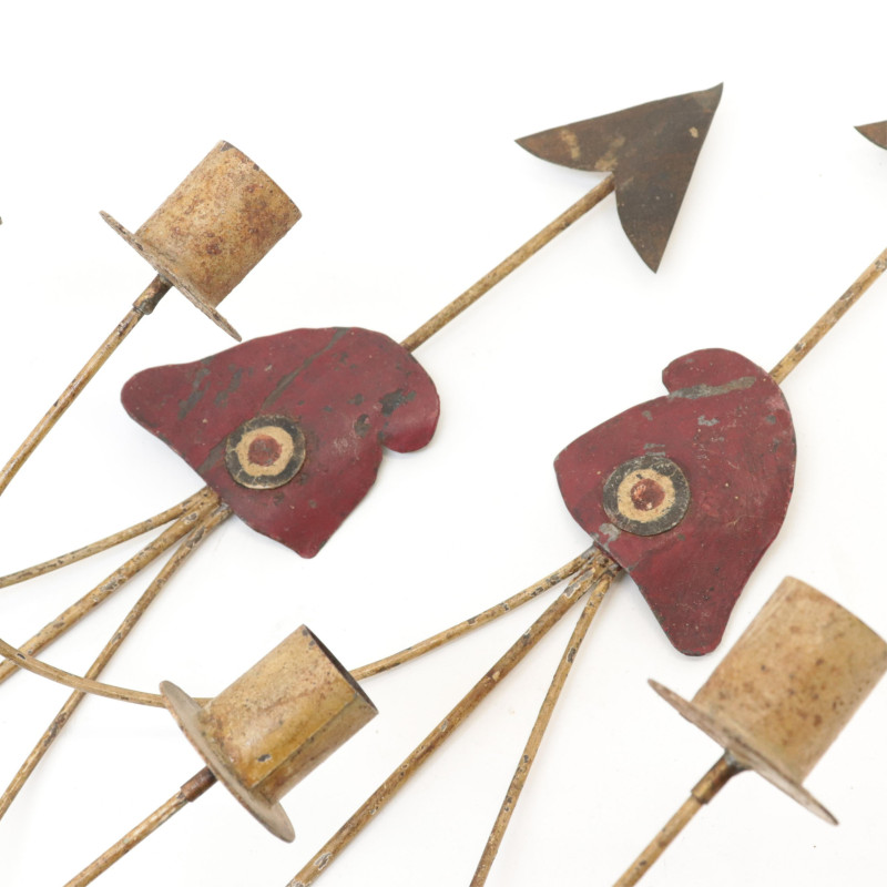 6 Folk Art Tole Pieces