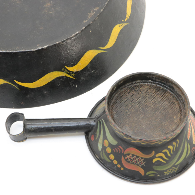 6 Folk Art Tole Pieces
