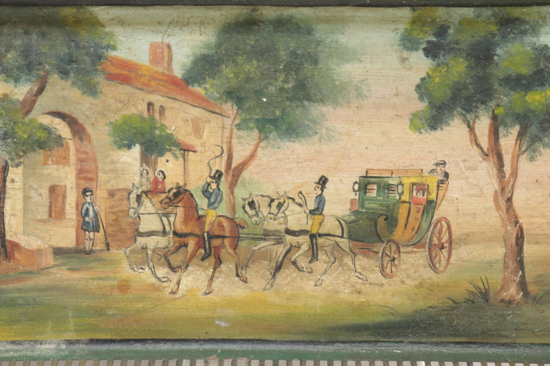 3 French Tole Trays railroad train ships