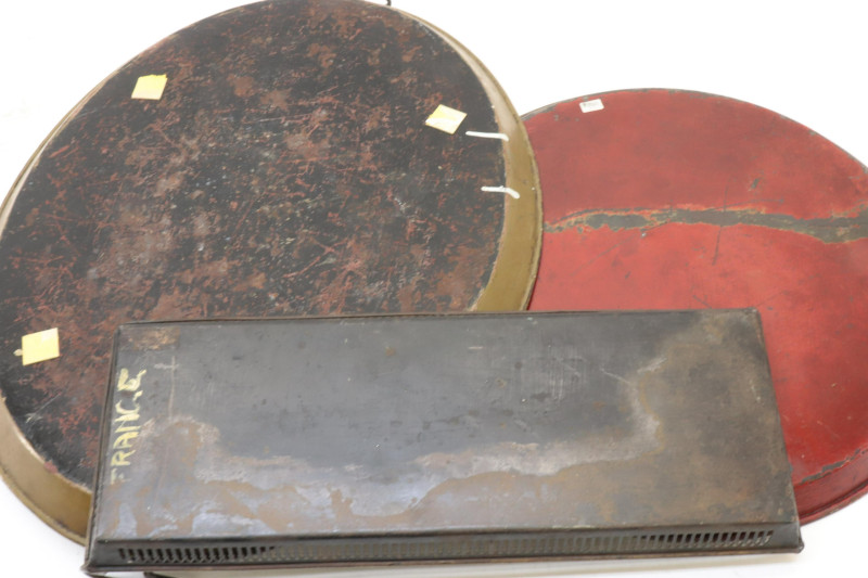 3 French Tole Trays railroad train ships