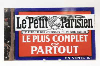 7 Enameled Metal Signs French English German