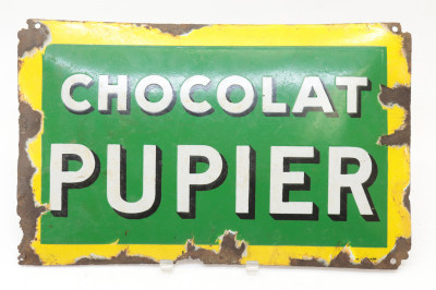 7 Enameled Metal Signs French English German