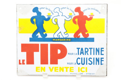 7 Enameled Metal Signs French English German