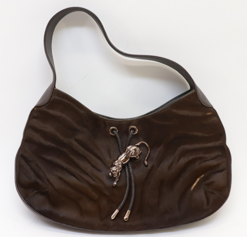 Cartier Calf Hair and Leather Handbag