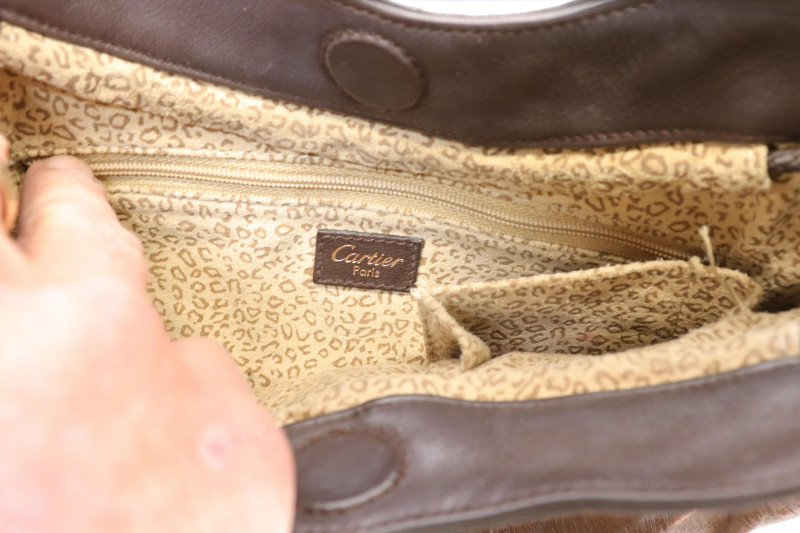 Cartier Calf Hair and Leather Handbag