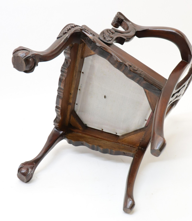 Carved Mahogany Childs/Doll Chippendale Chair