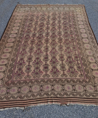 Caucasian Woven Wool Kilim Rug