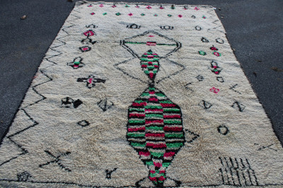 Contemporary Geometric Ivory Shag Carpet 8&apos; x 10&apos;