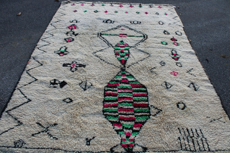 Contemporary Geometric Ivory Shag Carpet 8&apos; x 10&apos;