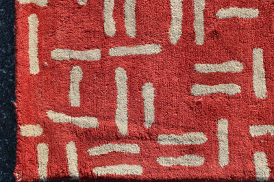 Modern Red and White Wool Carpet 8&apos; x 10&apos;
