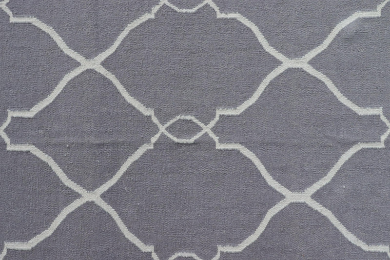 Contemporary Geometric Lattice Wool Rug