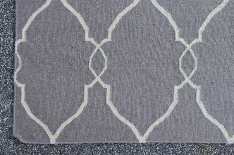 Contemporary Geometric Lattice Wool Rug