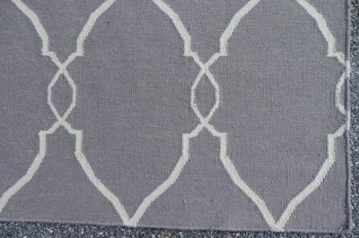 Contemporary Geometric Lattice Wool Rug