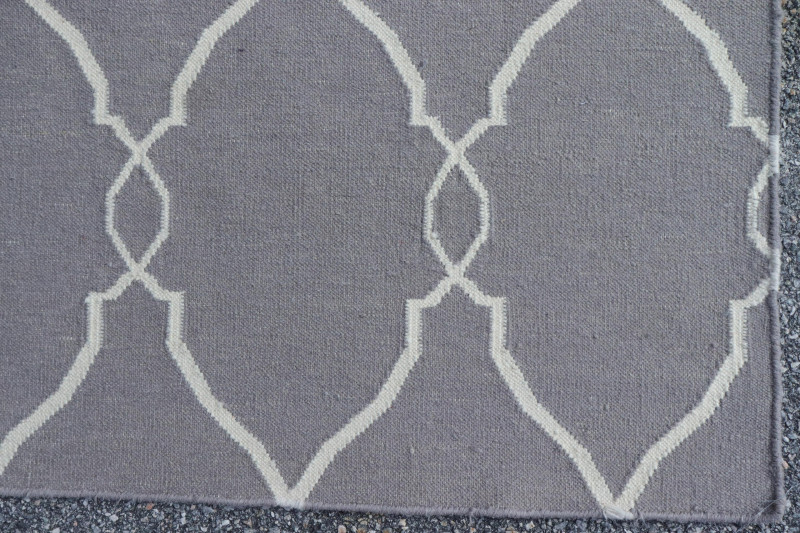 Contemporary Geometric Lattice Wool Rug
