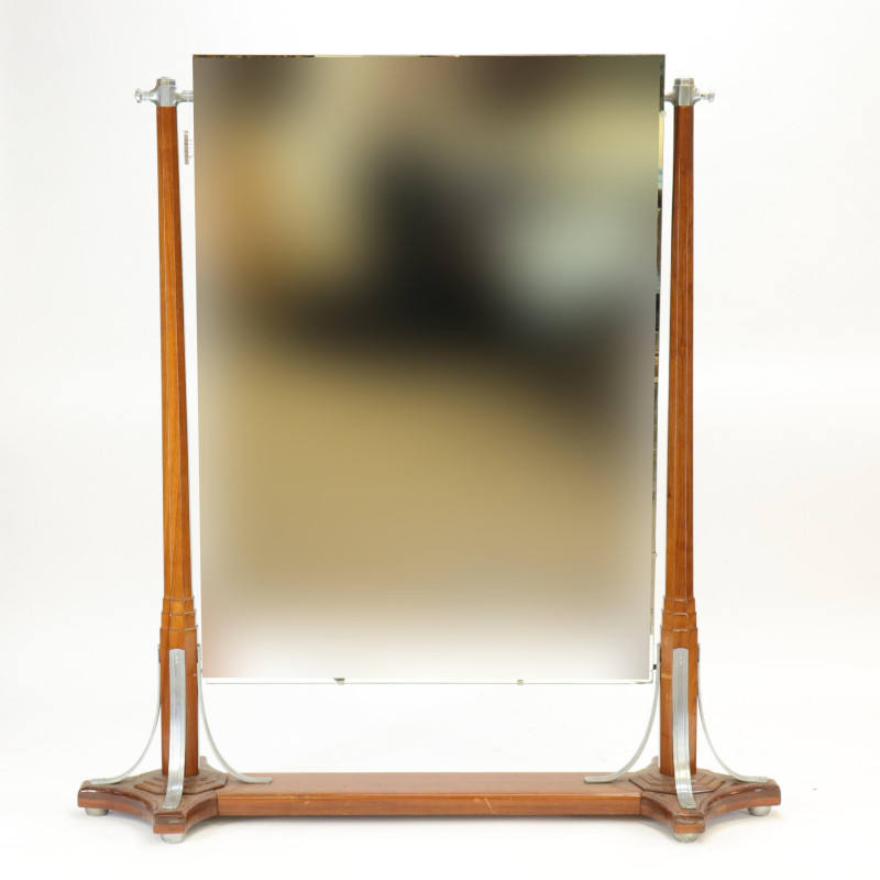 Art Deco Mounted Mahogany Cheval Mirror