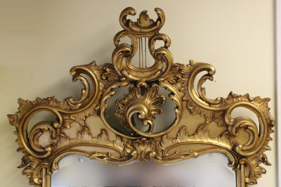 Swedish Rococo Revival Giltwood Mirror