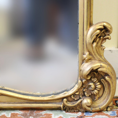 Swedish Rococo Revival Giltwood Mirror