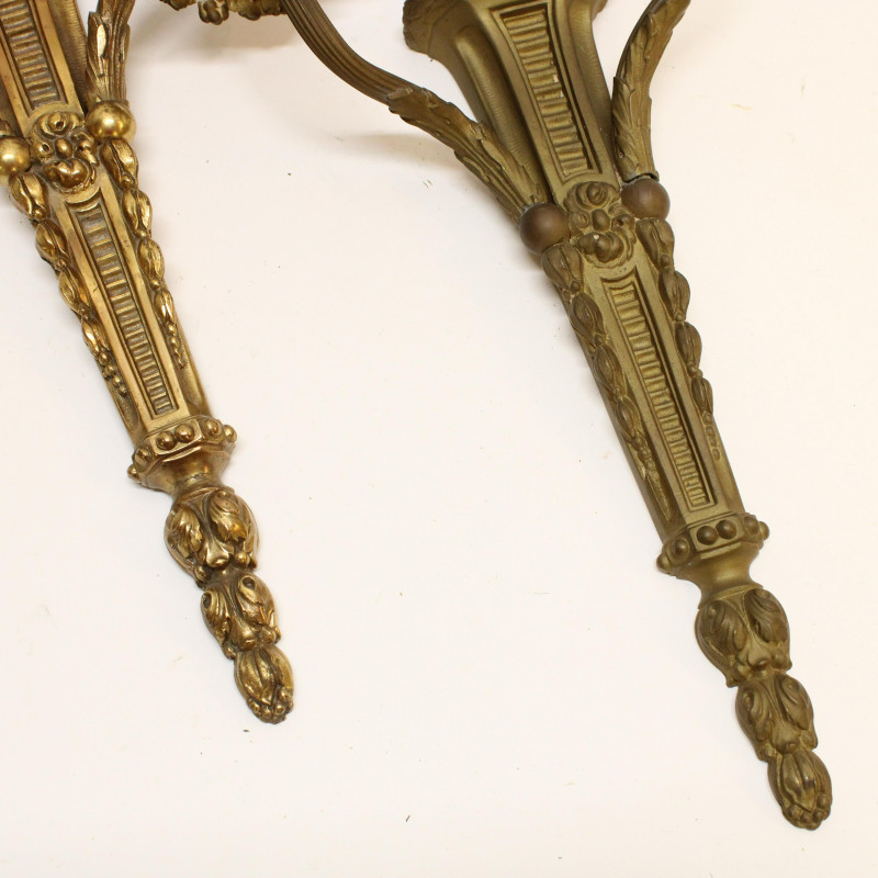Pair Gilt Bronze Sconces Candlesticks