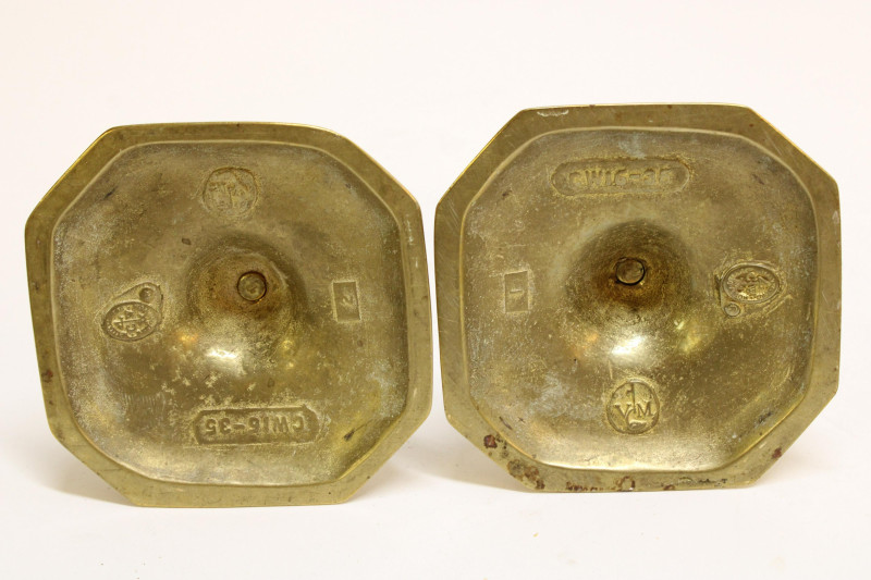 Pair Gilt Bronze Sconces Candlesticks