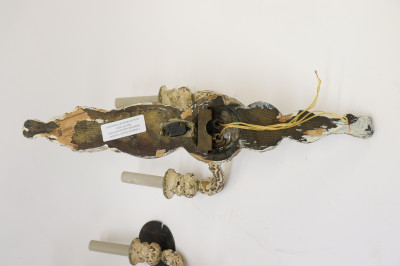 Pair of Neoclassical Metal Clad Wall Sconces