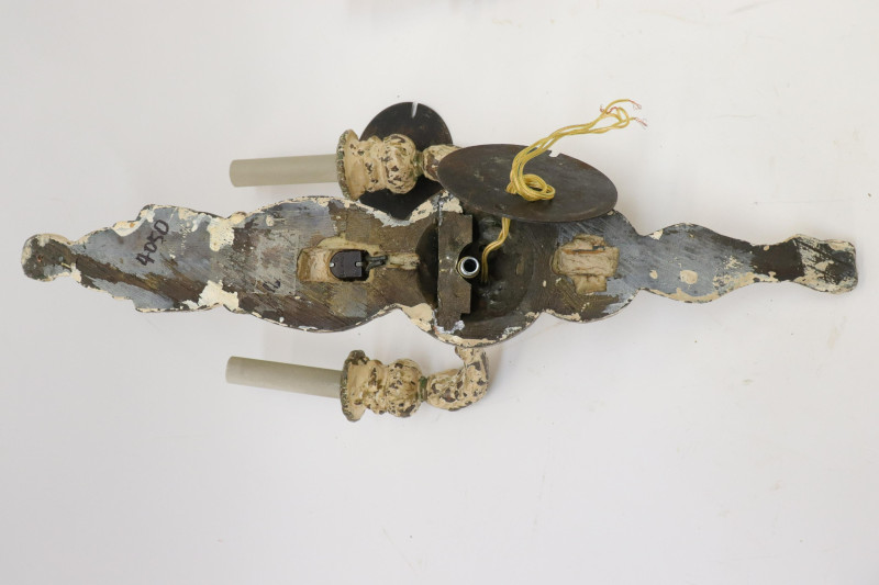 Pair of Neoclassical Metal Clad Wall Sconces