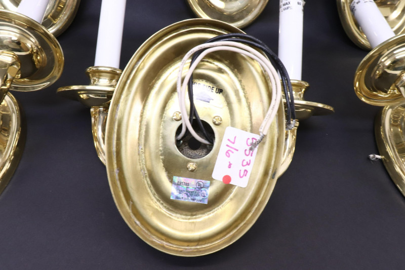 Set of 6 Brass 2Light Sconces