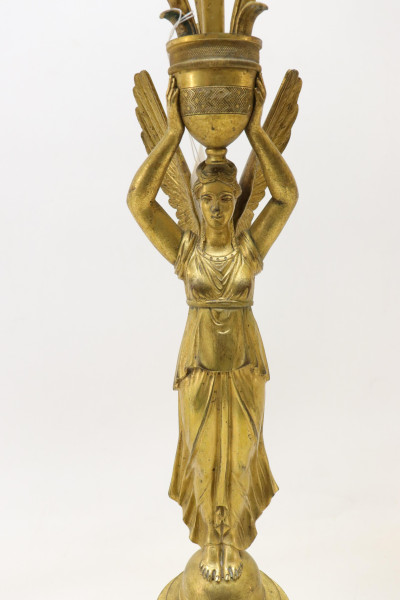 Pr Empire Style Ormolu Candelabra Candlesticks