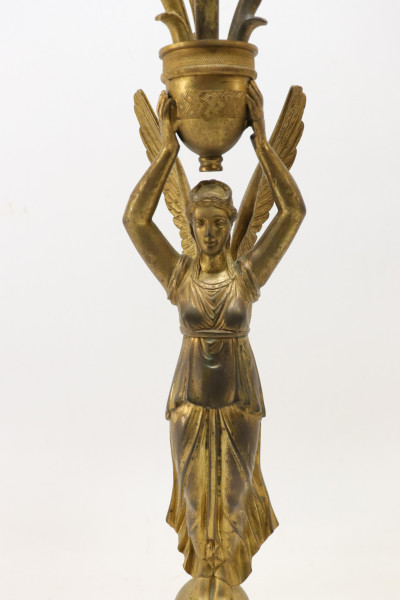 Pr Empire Style Ormolu Candelabra Candlesticks
