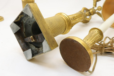 Pr Empire Style Ormolu Candelabra Candlesticks