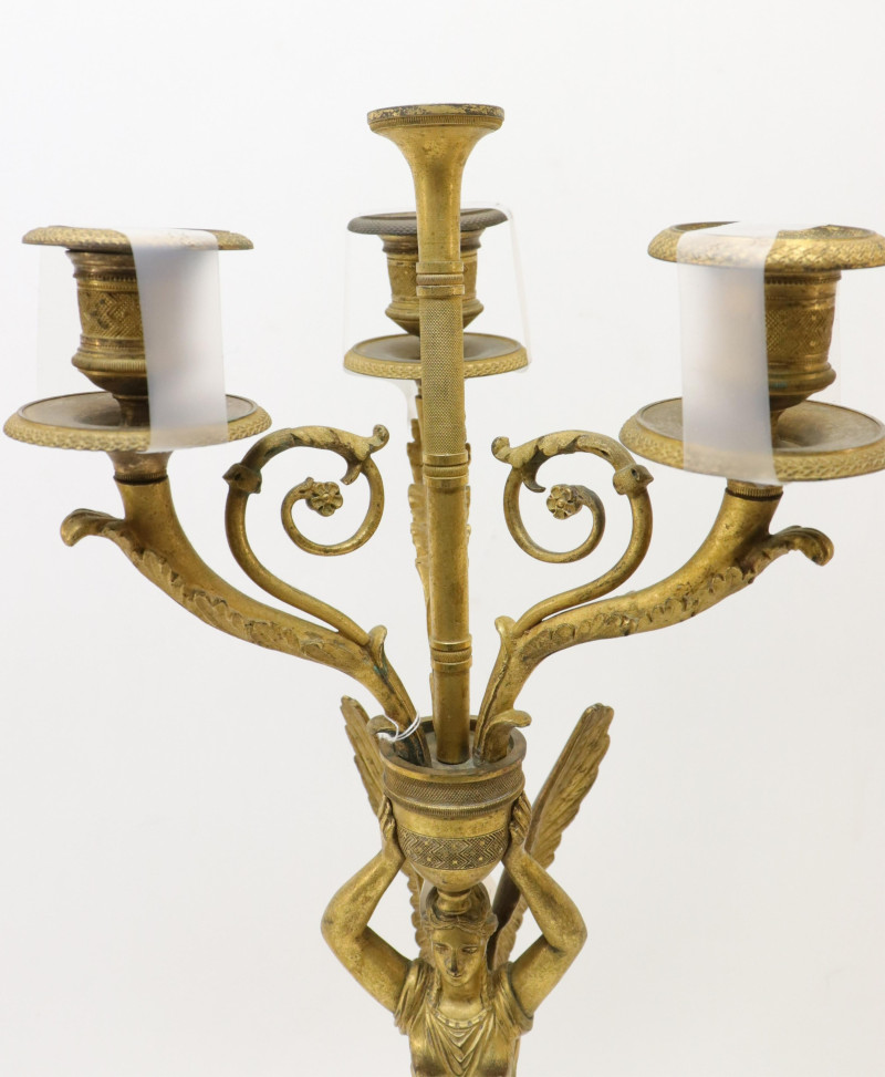 Pr Empire Style Ormolu Candelabra Candlesticks