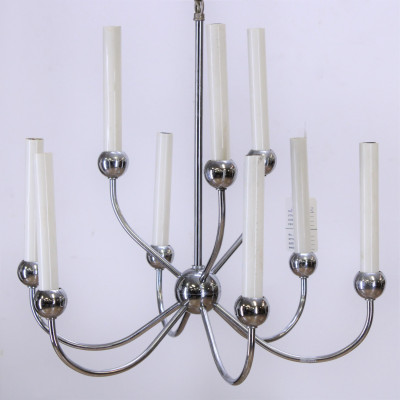 Lightolier 9 Light Mid Century Modern Chandelier